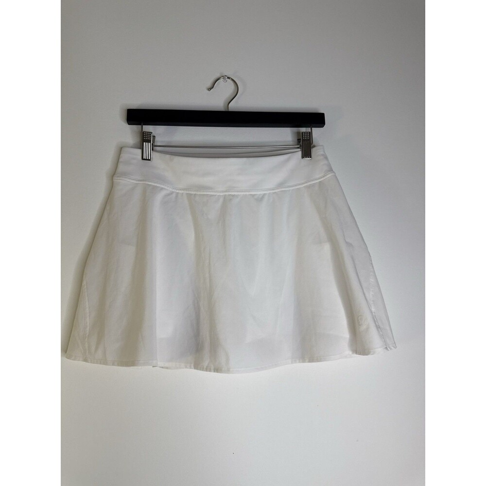 Lululemon White Tennis Skirt Size 8 Athletic Running Built In Shorts